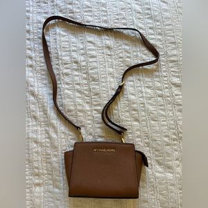 Michael Kors Brown Crossbody Bag with Gold hardware